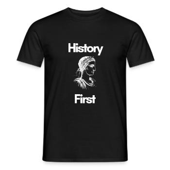 Professeur d'histoire - histoire des matières scolaires - T-shirt homme - noir - Devant - AI Model Male 178 light (178cm)