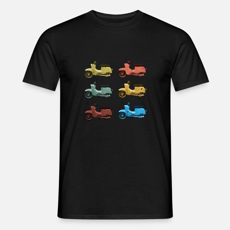 Retro Simson Schwalbe Vintage Farben - Männer T-Shirt - Schwarz