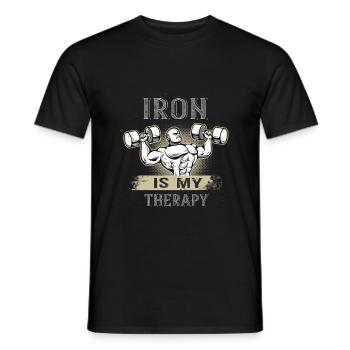 Gym Fitness Training Gym Fitti Iron - Men's T-Shirt - black - Front - AI Model Male 178 light (178cm)