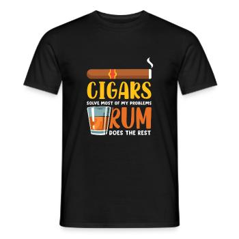 Cigares Rhum Scotch Bourbon - T-shirt homme - noir - Devant - AI Model Male 178 light (178cm)