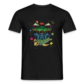 Champignon tortue ballon à air chaud éléphant - T-shirt homme - noir - Devant - AI Model Male 178 light (178cm)