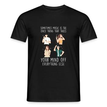 Classical music records gift - Men's T-Shirt - black - Front - AI Model Male 178 light (178cm)