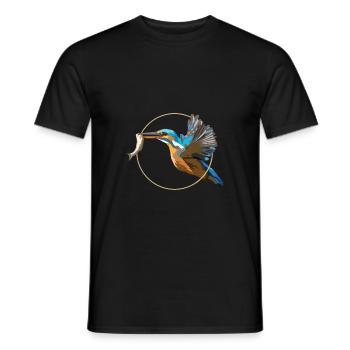 Kingfisher | Cadeau pour les amoureux des oiseaux - T-shirt homme - noir - Devant - AI Model Male 178 light (178cm)