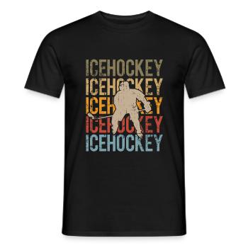 Icehockey Vintage - Eishockey Shirt - Männer T-Shirt - Schwarz - Vorne - AI Model Male 178 light (178cm)