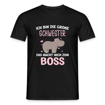 Ich Bin Die Große Schwester Boss Dab Nielpferd - Männer T-Shirt - Schwarz - Vorne - AI Model Male 178 light (178cm)