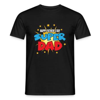 Happy Fathers Day Super Papa Vatertag Super Dad Pa - Männer T-Shirt - Schwarz - Vorne - AI Model Male 178 light (178cm)