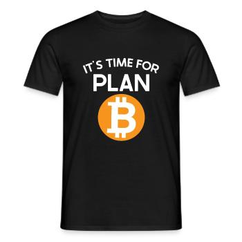 Time For Plan B Bicoin BTC Crypto Moon - T-shirt homme - noir - Devant - AI Model Male 178 light (178cm)
