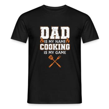 Papa ist mein Name Kochen mein Spiel - Männer T-Shirt - Schwarz - Vorne - AI Model Male 178 light (178cm)