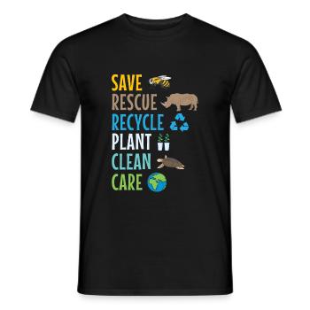 Environnement écologiste - T-shirt homme - noir - Devant - AI Model Male 178 light (178cm)
