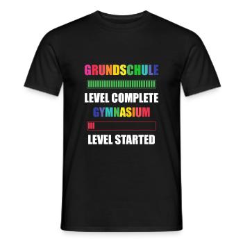 Grundschule Level Complete Gymnasium Level Started - Männer T-Shirt - Schwarz - Vorne - AI Model Male 178 light (178cm)