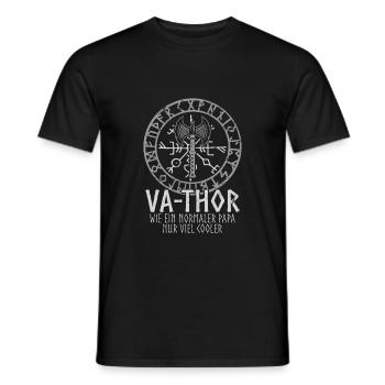 Wikinger Papa Nordische Mythologie Vatertag - Männer T-Shirt - Schwarz - Vorne - AI Model Male 178 light (178cm)