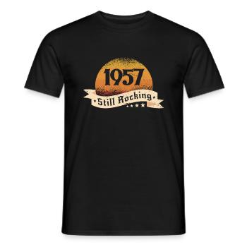 1957 - Men's T-Shirt - black - Front - AI Model Male 178 light (178cm)