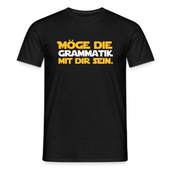 Que la grammaire soit avec vous - professeur d'allemand - T-shirt homme - noir - Devant - AI Model Male 178 light (178cm)