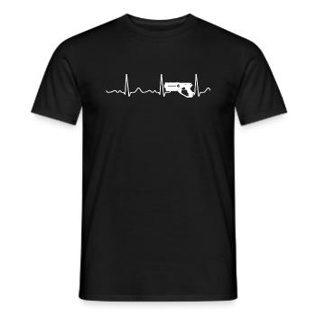 Lasertag / Phaser - Battements de Cœur, Pouls, Ligne de cœur - T-shirt homme - noir - Devant - AI Model Male 178 light (178cm)