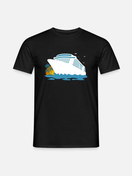 Kreuzfahrt, Kreuzfahrtschiff, Schiffsreise - Männer T-Shirt - Schwarz