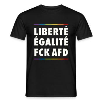 Antifaschistisches Statement Protest FCK AfD - Männer T-Shirt - Schwarz - Vorne - AI Model Male 178 light (178cm)