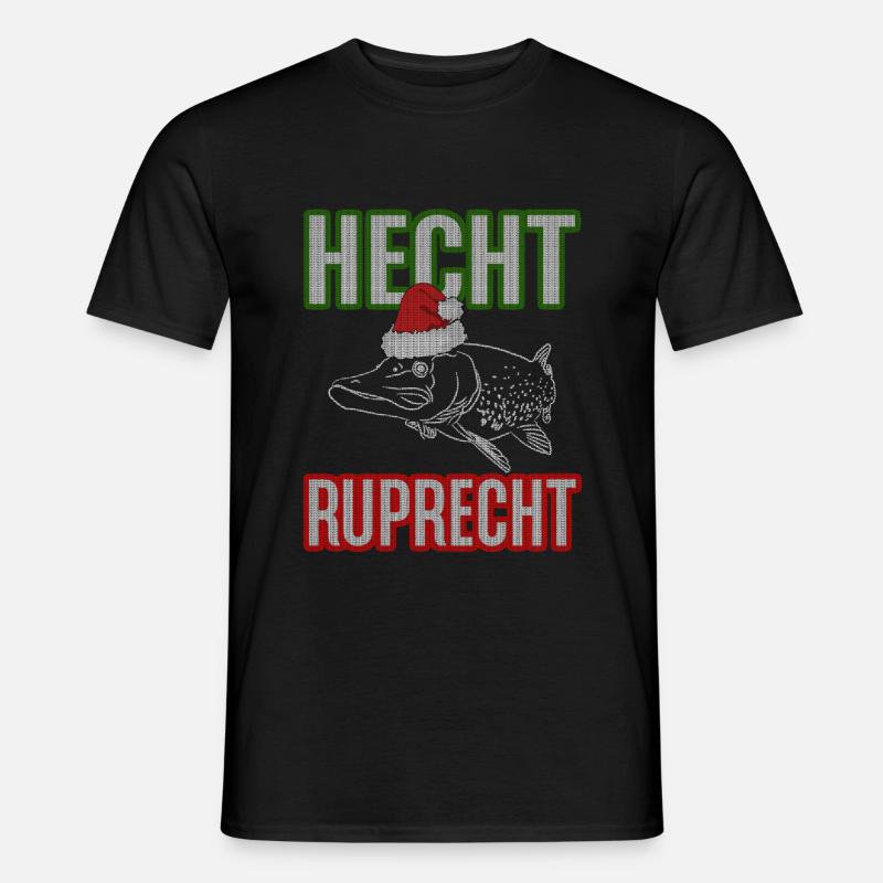 Hecht Ruprecht - Angler Geschenk - Männer T-Shirt - Schwarz