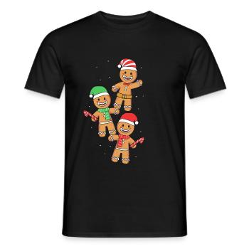 Gingerbread Christmas Gingerbread Man - Men's T-Shirt - black - Front - AI Model Male 178 light (178cm)