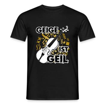 Geige ist geil - Männer T-Shirt - Schwarz - Vorne - AI Model Male 178 light (178cm)