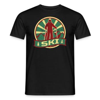 Propagande de ski | Sports d'hiver Vacances d'hiver - T-shirt homme - noir - Devant - AI Model Male 178 light (178cm)