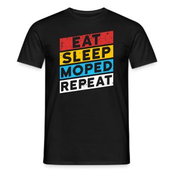 MOPED Mofa DDR Motorrad | EAT SLEEP MOPED REPEAT - Männer T-Shirt - Schwarz - Vorne - AI Model Male 178 light (178cm)