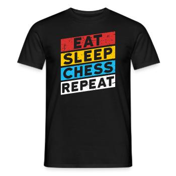 | D’ÉCHECS MANGER DORMIR CHESS RÉPÉTER - T-shirt homme - noir - Devant - AI Model Male 178 light (178cm)
