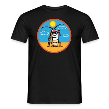 Kakerlake am Strand beim Sonnenbad - Männer T-Shirt - Schwarz - Vorne - AI Model Male 178 light (178cm)