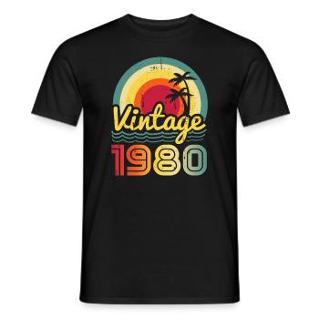 1980 - T-shirt homme - noir - Devant - AI Model Male 178 light (178cm)