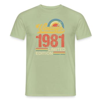 1981 - Men's T-Shirt - sage - Front - AI Model Male 178 light (178cm)