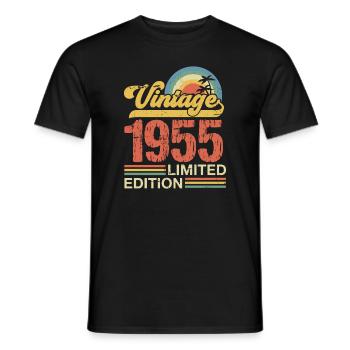 1955 - Männer T-Shirt - Schwarz - Vorne - AI Model Male 178 light (178cm)