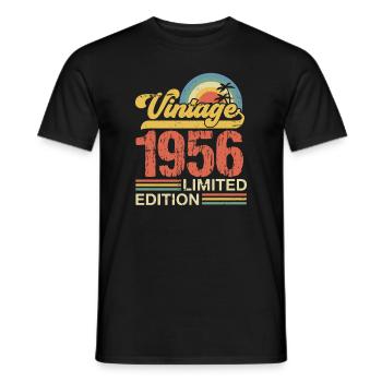 1956 - Men's T-Shirt - black - Front - AI Model Male 178 light (178cm)
