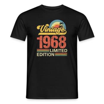 1968 - Men's T-Shirt - black - Front - AI Model Male 178 light (178cm)