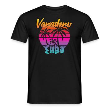 Varadero Cuba Sunset - Men's T-Shirt - black - Front - AI Model Male 178 light (178cm)