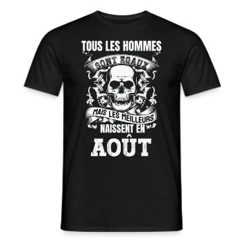 les meilleurs naissent en août - T-shirt homme - noir - Devant - AI Model Male 178 light (178cm)