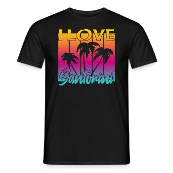 ich liebe santorini - Männer T-Shirt - Schwarz - Vorne - AI Model Male 178 light (178cm)