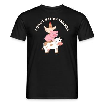 Pig Cow Friends Design für Veganer - Männer T-Shirt - Schwarz - Vorne - AI Model Male 178 light (178cm)
