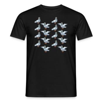 Wildtauben-Musterdesign für Taubenliebhaber - Männer T-Shirt - Schwarz - Vorne - AI Model Male 178 light (178cm)