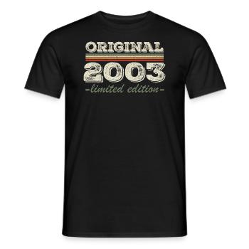 Legend since 2003 Born 2003 Birthday 2003 - Men's T-Shirt - black - Front - AI Model Male 178 light (178cm)