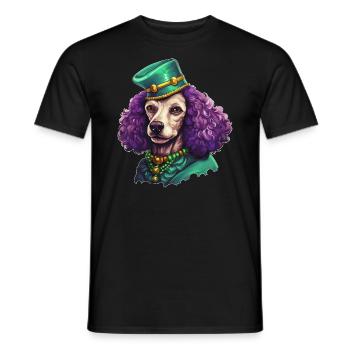 Caniche élégant de Mardi Gras - T-shirt homme - noir - Devant - AI Model Male 178 light (178cm)