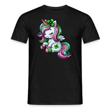 St. Patrick's Day Einhorn Feier Design - Männer T-Shirt - Schwarz - Vorne - AI Model Male 178 light (178cm)