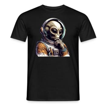 Alien Cosmonaut Space Adventure - Men's T-Shirt - black - Front - AI Model Male 178 light (178cm)