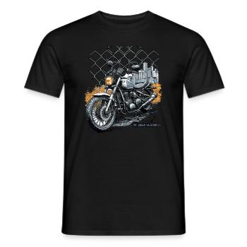 Motorrad Street City Motive - Männer T-Shirt - Schwarz - Vorne - AI Model Male 178 light (178cm)