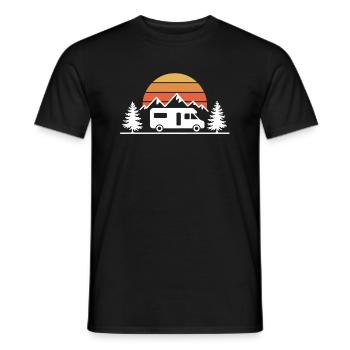 Camping Vacances Caravane Aventure Montagne Nature - T-shirt homme - noir - Devant - AI Model Male 178 light (178cm)