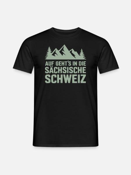Sächsische Schweiz Wandern Pirna Klettern Sachsen - Männer T-Shirt - Schwarz