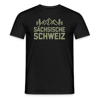 Nature Saxon Switzerland Climbing Wanderlust Mountains - Men's T-Shirt - black - Front - AI Model Male 178 light (178cm)