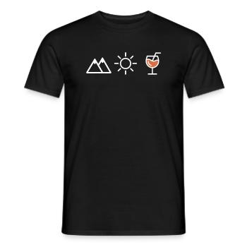Montagnes Soleil Cocktail Femmes Randonnée Enterrement de vie de garçon Vin mousseux Mariée - T-shirt homme - noir - Devant - AI Model Male 178 light (178cm)