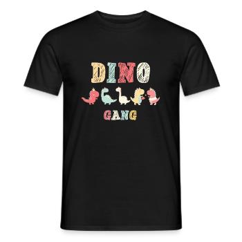 Enfant de l'école de dinosaure Dino Gear enfantin coloré - T-shirt homme - noir - Devant - AI Model Male 178 light (178cm)