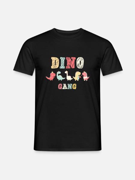 Enfant de l'école de dinosaure Dino Gear enfantin coloré - T-shirt homme - noir