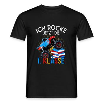 Monstertruck Auto Crash 1. Klasse Schulkind Schule - Männer T-Shirt - Schwarz - Vorne - AI Model Male 178 light (178cm)