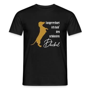 Ich hab den schönsten Dackel. Dackelsilhouette - Männer T-Shirt - Schwarz - Vorne - AI Model Male 178 light (178cm)
